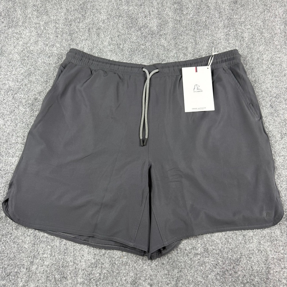 Rhoback Grit Gym Short Mens XXL Graphite Grey Lined Performance NWT